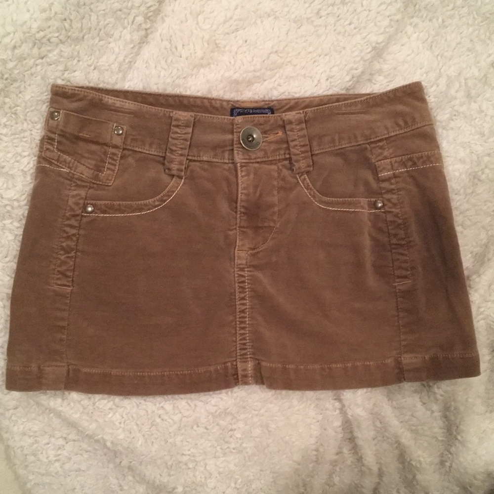 Vintage Velvet Brown Mini Skirt